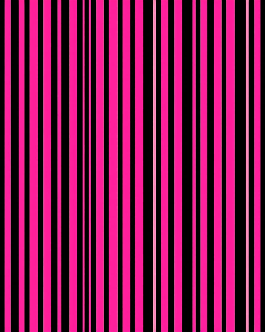 Bold Pink Black Vertical Stripe Design Rug