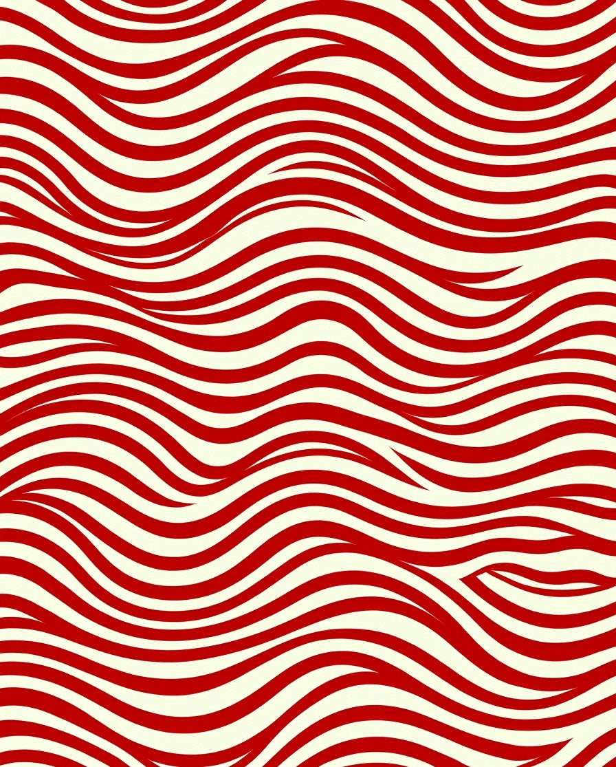 Striped Wavy Red Design Rug