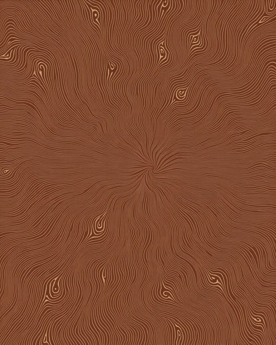 Brown Abstract Wood Grain Pattern Rug
