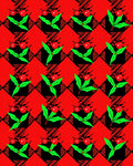 Red Black Gingham Holly Pattern Rug