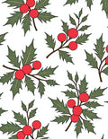 Red Berry Leafy Holiday Pattern Rug