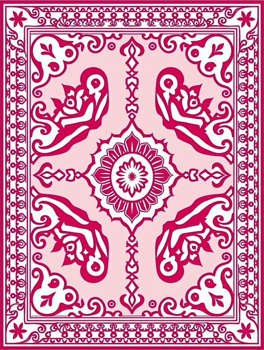 Ornate Mandala Figural Pattern Rug