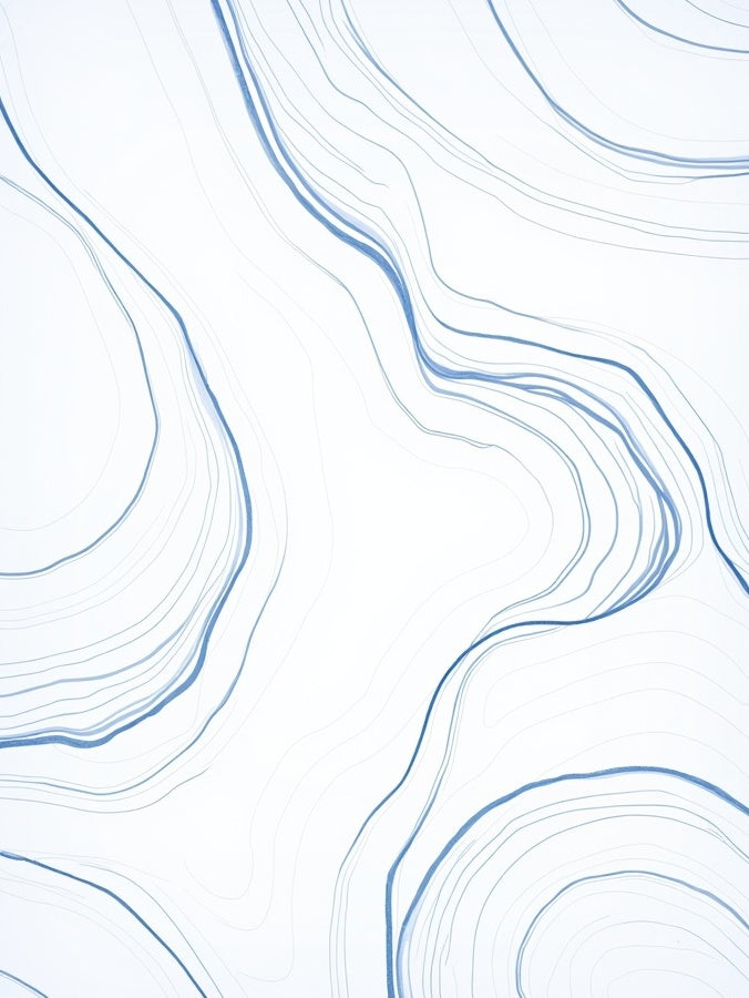 Abstract Blue Wavy Lines Rug