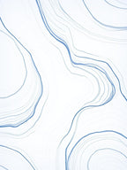 Abstract Blue Wavy Lines Rug