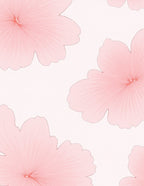 Soft Pink Floral Outline Pattern Rug