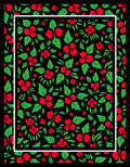 Bold Floral Pattern With Red Blossoms Rug