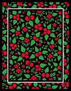 Bold Floral Pattern With Red Blossoms Rug