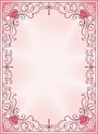 Ornate Pink Rose Floral Frame Rug