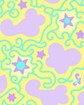 Playful Stars Swirls Abstract Rug