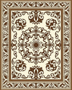 Classic Damask Floral Medallion Rug