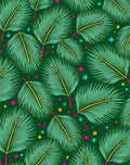 Green Tropical Palm Frond Scattered Stars Rug