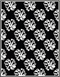 Bold Black White Floral Pattern Rug