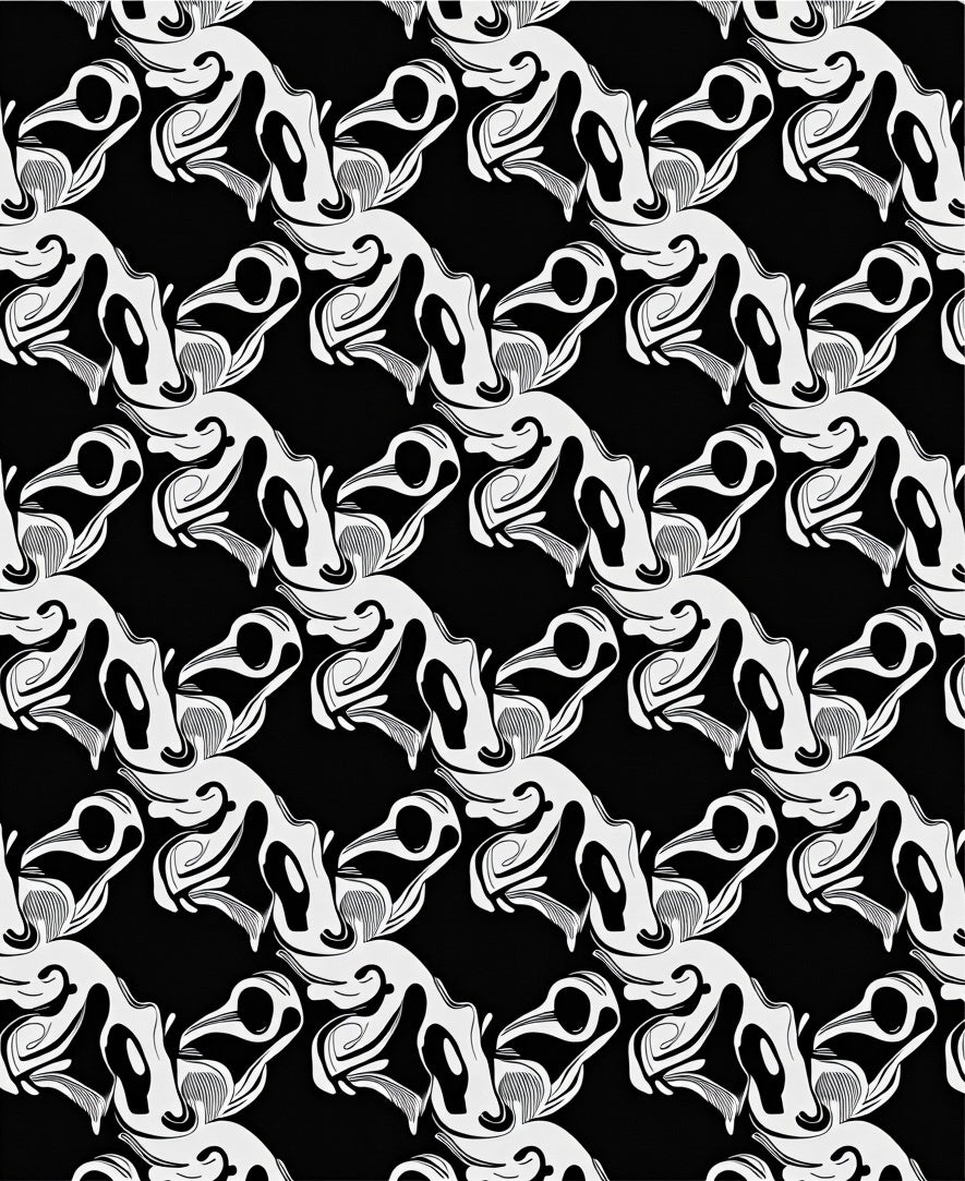 Abstract Black White Op Art Pattern Rug