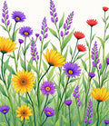 Floral Meadow With Purple Yellow Flowers Rug