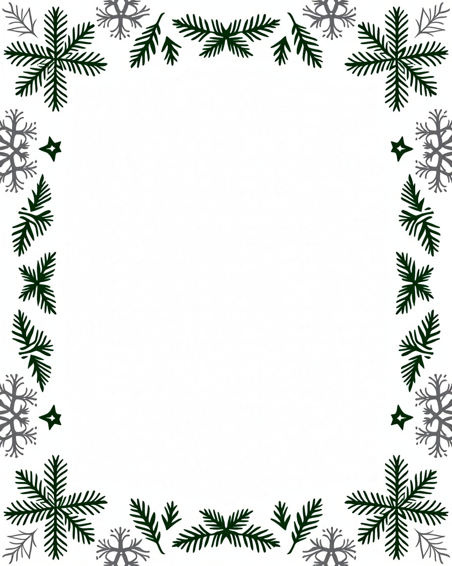 Winter Woodland Snowflake Pine Pattern Rug