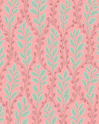 Soft Pink Botanical Vine Design Rug