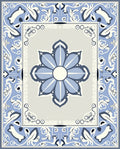 Blue Floral Medallion Border Rug