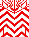Bold Red Abstract Zigzag Lines Rug