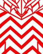 Bold Red Abstract Zigzag Lines Rug