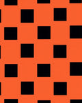 Bold Orange Black Square Pattern Rug
