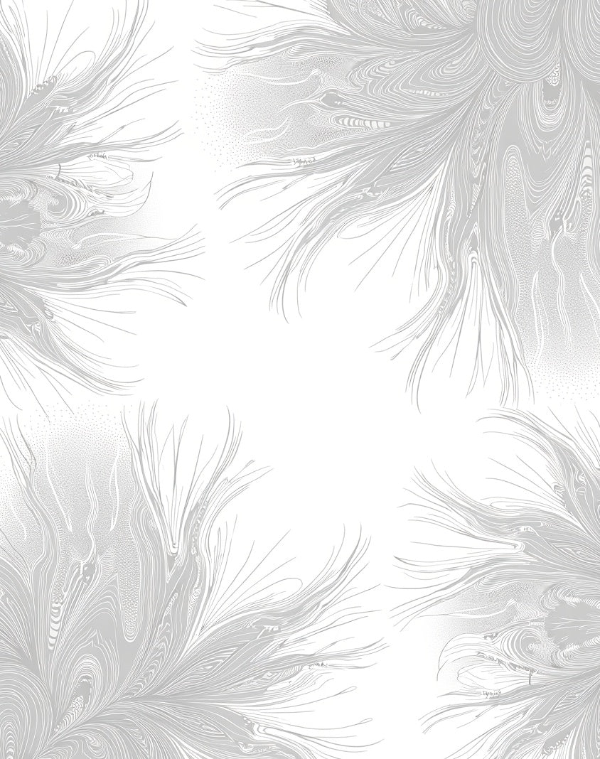 Delicate Feather-like Swirl Pattern Rug