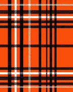Bold Orange White Plaid Pattern Rug