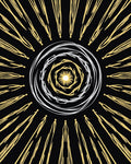 Sunburst Swirl Gold White Design Rug