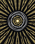 Sunburst Swirl Gold White Design Rug