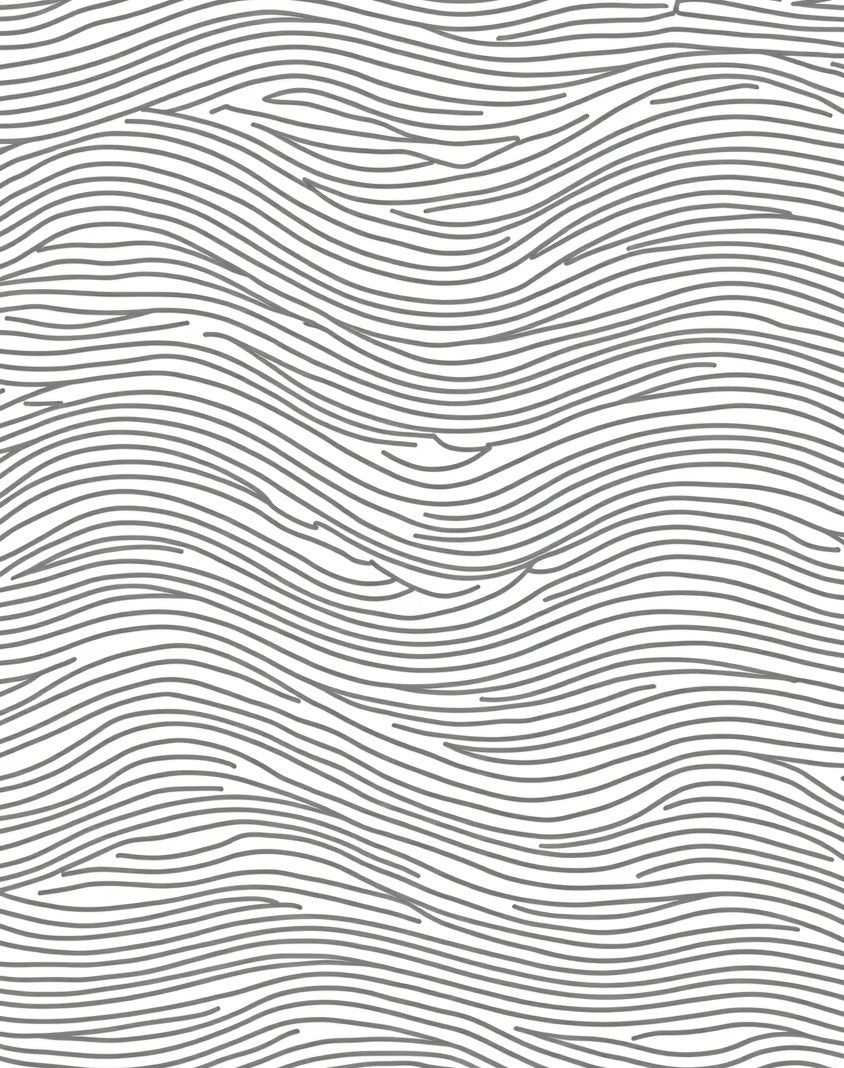 Minimalist Grey Wavy Line Pattern Rug