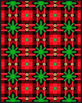 Bold Red Green Plaid Starburst Rug