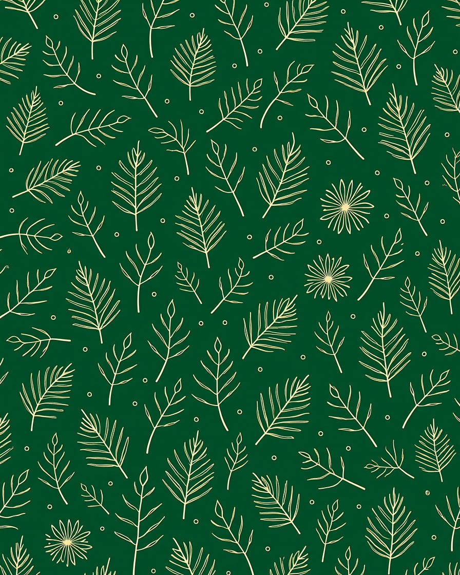 Golden Leaf Botanical Pattern Rug