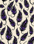 Feather Pattern With Purple Accents Rug