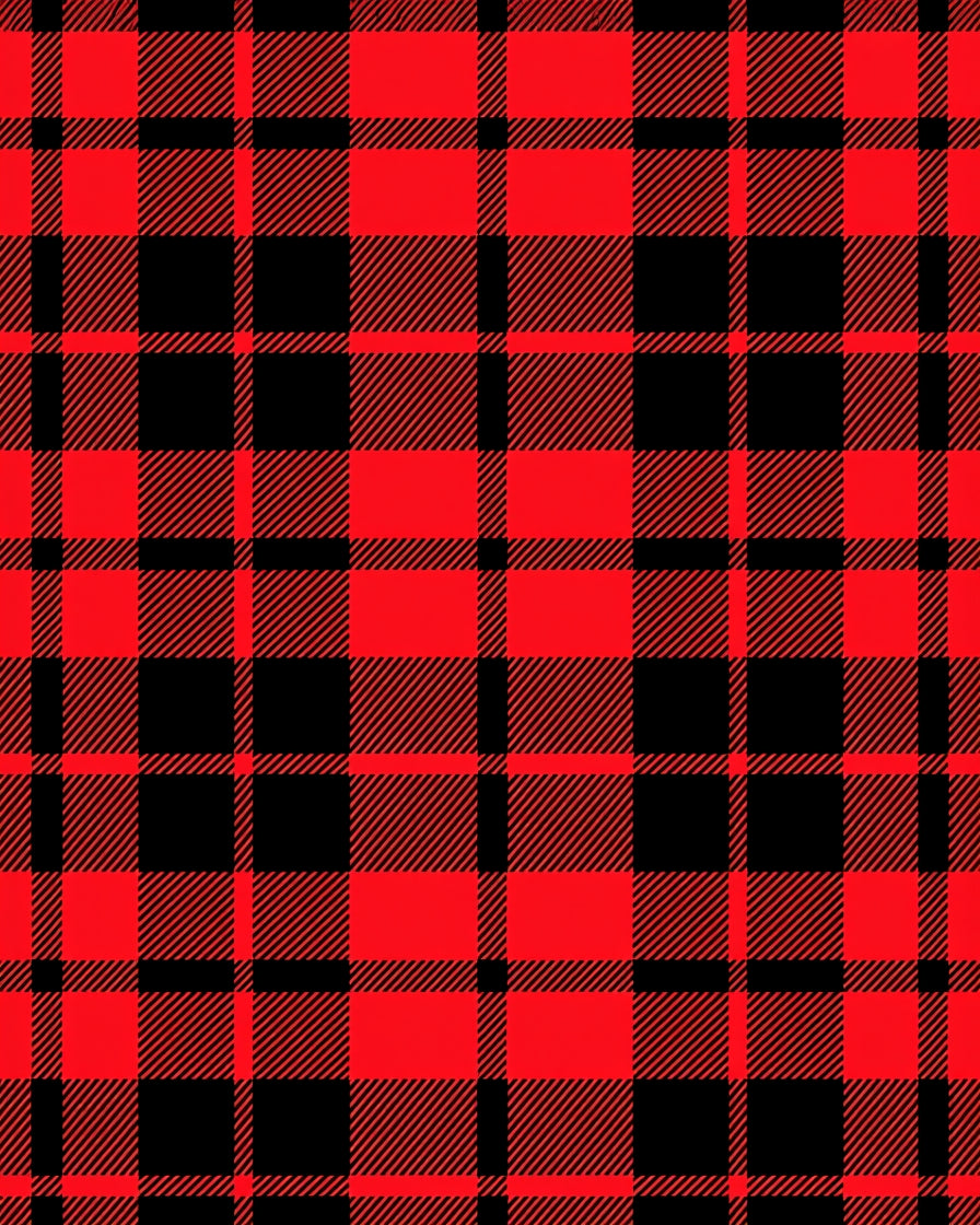 Red Black Buffalo Plaid Pattern Rug