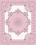 Pink Ornate Mandala And Border Design Rug