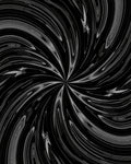 Swirling Black Grey Abstract Pattern Rug