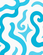 Abstract Blue Swirls Waves Pattern Rug