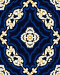 Classic White Gold Floral Pattern Rug