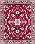 Elegant Floral Damask Pattern Rug