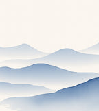 Layered Blue Mountain Silhouette Rug