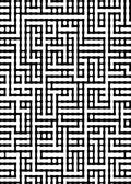 Modern Black White Geometric Maze Pattern Rug