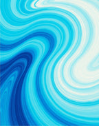 Aqua Swirl Patterned Modern Rug