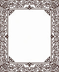 Elegant Scrollwork Floral Border Design Rug