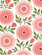 Pink Floral Pattern Wallpaper Design Rug