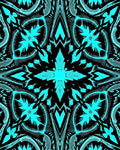 Bold Cyan Black Abstract Pattern Rug