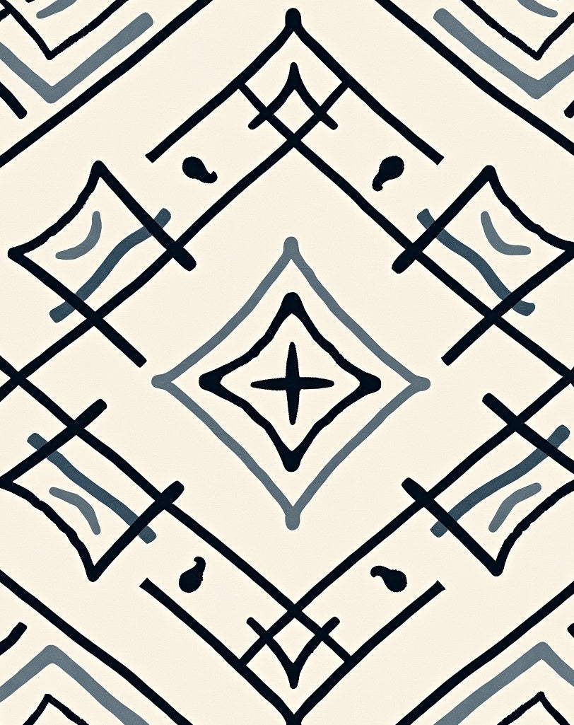 Geometric Abstract Diamond Pattern Rug