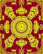 Ornate Floral Sunburst Mandala Rug