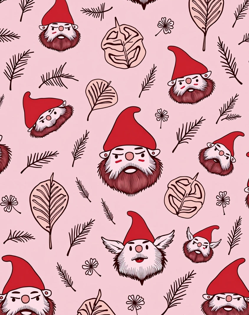 Whimsical Gnome Forest And Leaf Design Rug