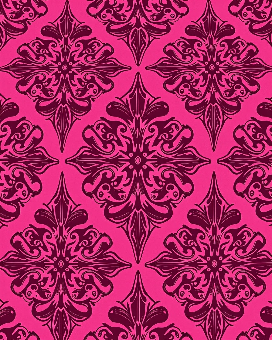 Ornate Damask Swirls Pattern Rug