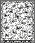 Intricate Butterfly Swirl Pattern Rug