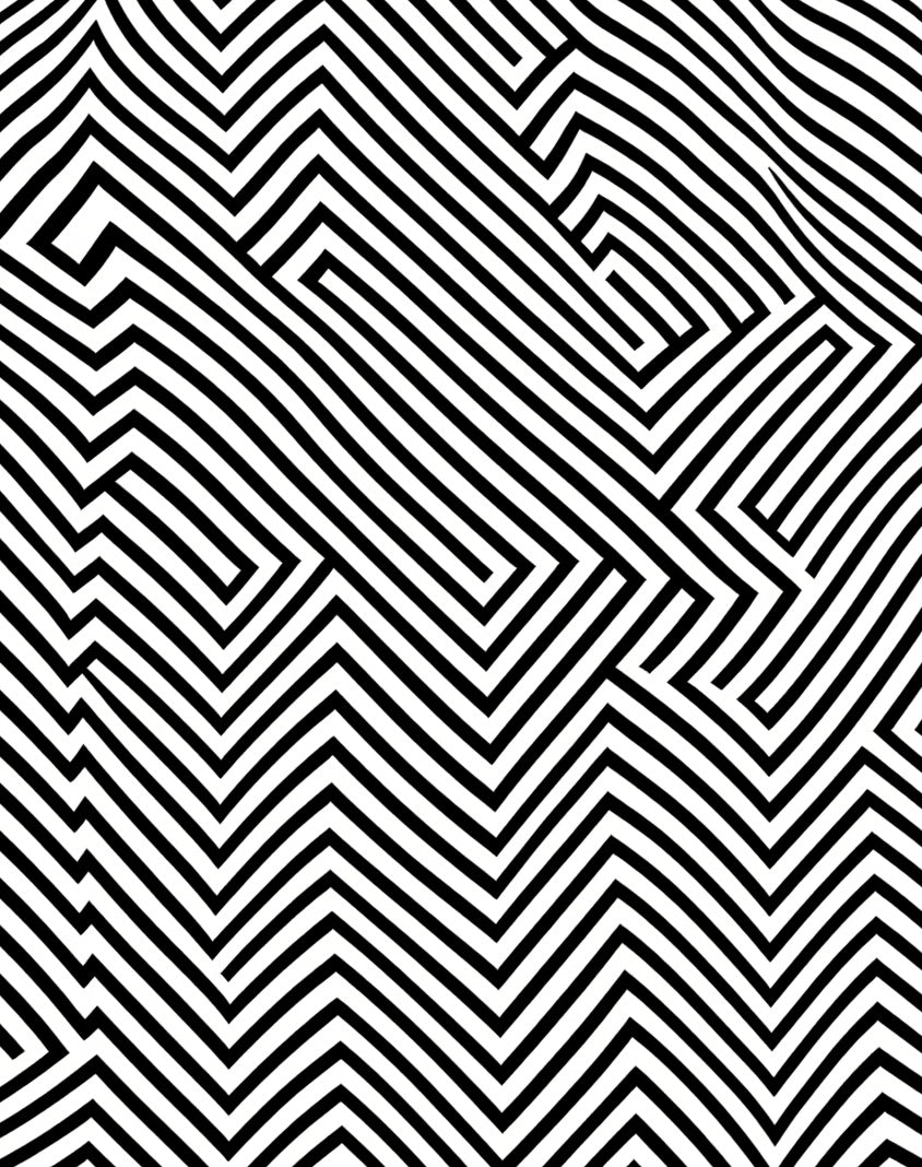 Optical Illusion Zigzag Stripe Pattern Rug